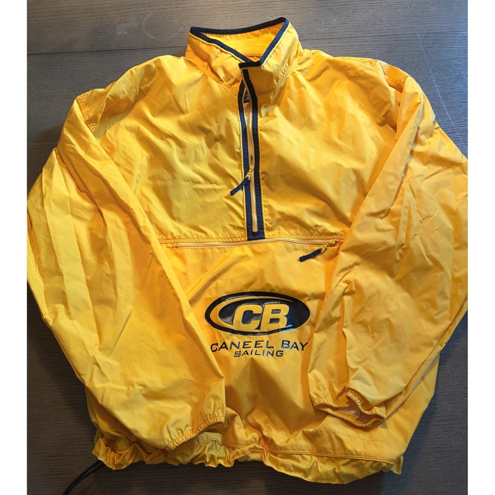 Gear For Sports Caneel Bay Sailing Windbreaker Jacket Mens XL Yellow Navy Zip